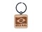 Brazil with Waving Flag Cute Engraved Wood Square Keychain Tag Charm